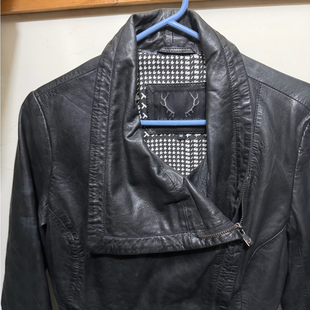 Bod & Christiansen Stylish Black Leather Jacket for Women